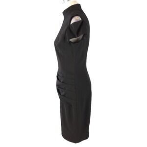 Vintage Black Cache Cold Shoulder Dress Sexy Y2K  Size 10 Classic LBD Punk Rock